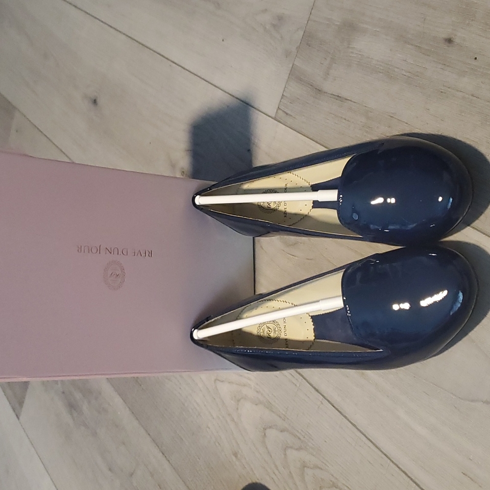 Reve D'un Jour slip on blue patent shoes
